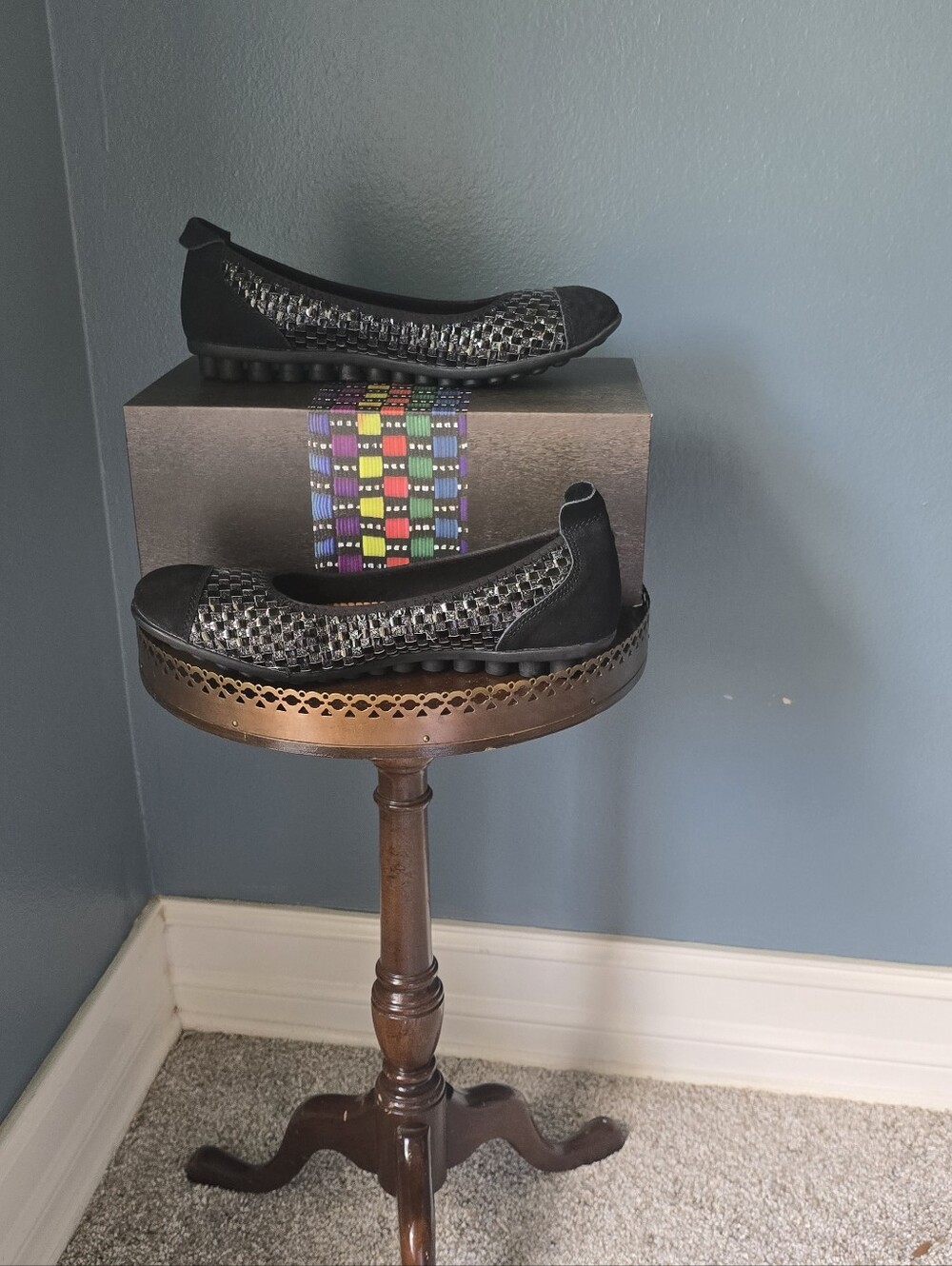 bernie mev. Black Woven Ballet Flats